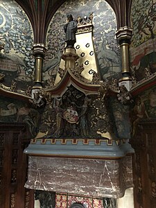 Gothic Revival - Chimney-piece in the Chaucer Room of the Cardiff Castle, Cardiff, the UK, by William Burges, c.1877-1890[40]