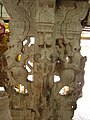 Close up of Yali pillar inside the mantapa in Kote Venkataramana temple in Bengaluru