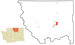 Location of North Omak in Okanogan County and Washington
