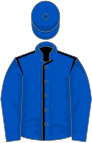 Royal blue, black seams, royal blue sleeves and cap