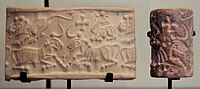 Susa III/ Proto-Elamite cylinder seal 3150–2800 BC Louvre Museum Sb 6166