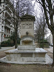 Fontaine de la Paix, Allée du Seminaire, 6th arrondissement, (1806-1810). Originally in Place Saint-Sulpice, then in the marché Saint-Germain. Detournelle, architect, Caraffe, Voinier, Jean-Joseph Espercieux and Marquois, sculptors.