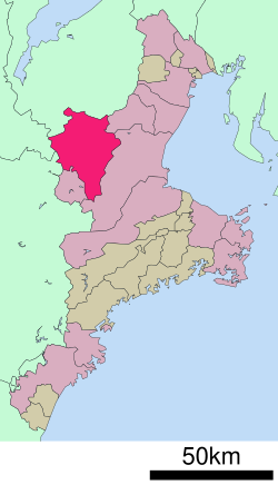 Location of Iga in Mie Prefecture