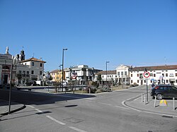 Piazza San Rocco (Saint Roch square), the central square of Costa di Rovigo