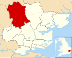 Uttlesford shown within Essex