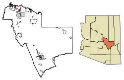 Location of Beaver Valley in Gila County, Arizona.