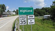 Highland community sign