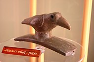 Raven effigy pipe, Mound City