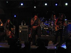 Sadist performing in 2008. From left to right: Andy, Trevor, Alessio, Tommy