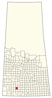 Location of the RM of Whiska Creek No. 106 in Saskatchewan