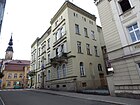 Niepodległości Street with the town hall in the background