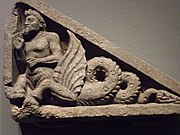 Side panel from a stairway, with "centaur-sea serpent", Gandhara