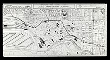 Map of the Melbourne Town Planning Commission's 1929 plan for a city rail tunnel, a precursor to the City Loop.