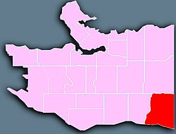 Location of Killarney in Vancouver.