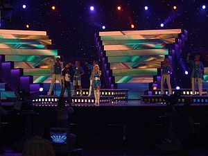 Sandra Oxenryd rehearsing at the Eurovision Song Contest 2006