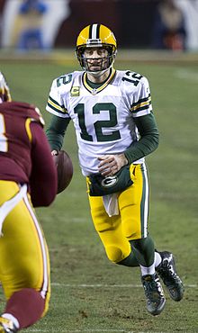 Rodgers in uniform during a game