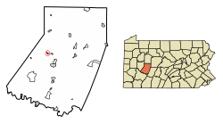 Location of Creekside in Indiana County, Pennsylvania.