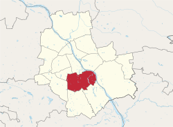 Location of Mokotów within Warsaw