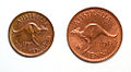 Australian 1961 half penny and 1964 penny