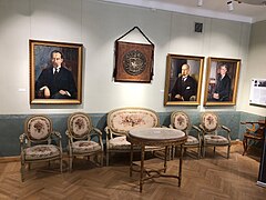 First floor room with three inter-war Presidents of Lithuania paintings
