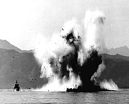 ROKS Gongju (YMS 516) blown up by mine off Wonsan in 1950