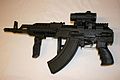 Hungarian AMD-65M with Picatinny rails, new handgrips, Aimpoint sight and sidefolding stock