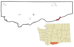 Location of Roosevelt in Klickitat County, Washington