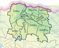 Map of Mažeikiai district municipality