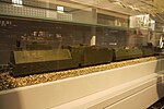 A model of a Soviet Armoured train in the Museum of the Moscow Railway at Paveletsky Rail Terminal in Moscow. It composes one Armoured Russian Locomotive Class O.