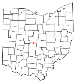 Location of Westerville in Ohio