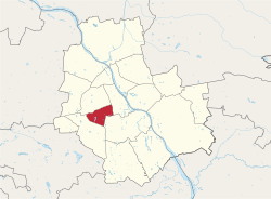 Location of Ochota within Warsaw