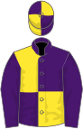 Purple and yellow (quartered), purple sleeves, quartered cap