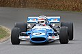 Front and rear wings made their appearance in the late 1960s. Seen here in a 1969 Matra Cosworth MS80. By the end of the 1960s wings had become de facto on all Formula cars.
