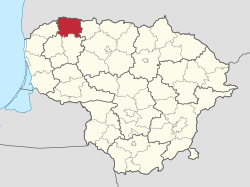 Location of Mažeikiai district municipality within Lithuania