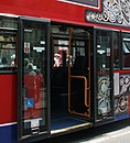 Sliding plug doors on a London bus
