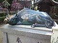 Reclining Cow Statue (Domyoji Tenmangu Shrine, Fujiidera City, Osaka Prefecture)
