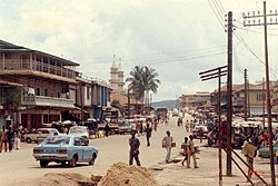 Main street in Koidu in the 1980s