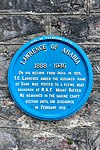Commemorative blue plaque for T. E. Lawrence (Lawrence of Arabia) in Turnchapel, Plymouth