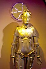 A replica of a feminine humanoid robot.