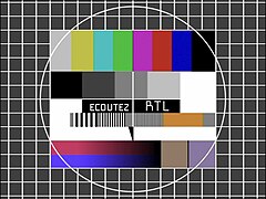 Recreation of the RTL9 testcard (1972–1991), based on a 1982 photo.