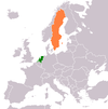 Location map for the Netherlands and Sweden.