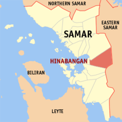 Map of Samar with Hinabangan highlighted