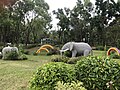 Some installation art about elephant and rainbow