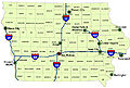 Image 16Iowa's major interstates, larger cities, and counties (from Iowa)