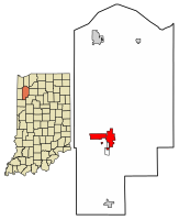 Location of Rensselaer in Jasper County, Indiana