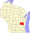 State map highlighting Fond du Lac County