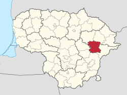 Location of Molėtai district municipality within Lithuania