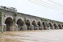 Munneru bridge with heavy flood