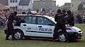 Anti-terrorism officers of the Policja demonstrate their tactics at a Policja exhibition in Wolin.