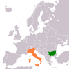 Location map for Bulgaria and Italy.